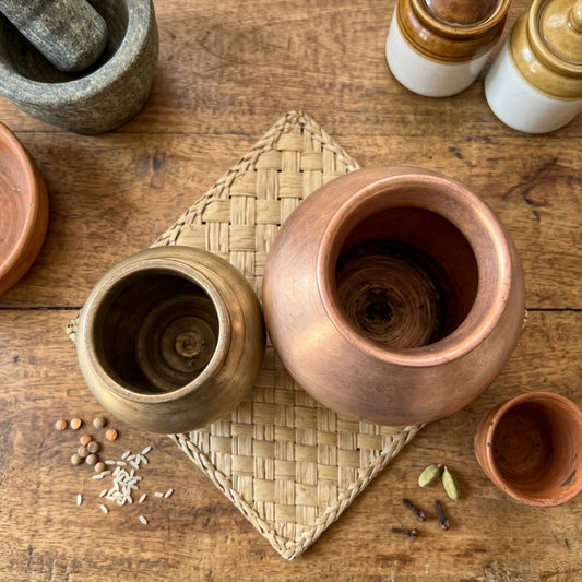 Antique Brass Kalash Pair | Traditional Ritual & Storage Pots | Made in 1969