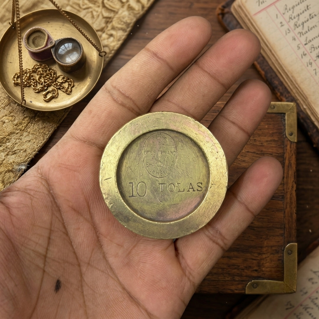 Antique Brass Tola Weight Set | Traditional Goldsmith Measurement Weights | Made in 1971