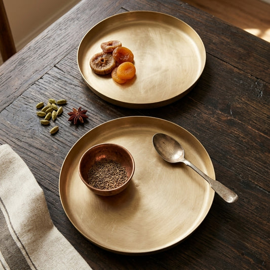 Antique Bronze Dining Plates Set of 2 | Traditional Dinnerware Set | Made in 1979