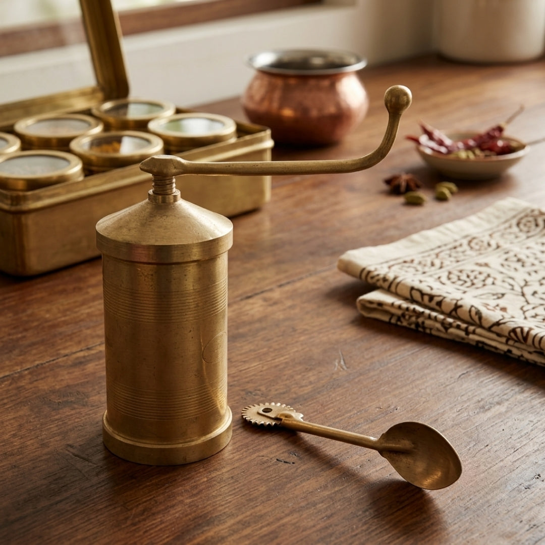 Antique Brass Kitchen Press Chakli Maker Set | Traditional Brass Sev Maker | Made in 1977