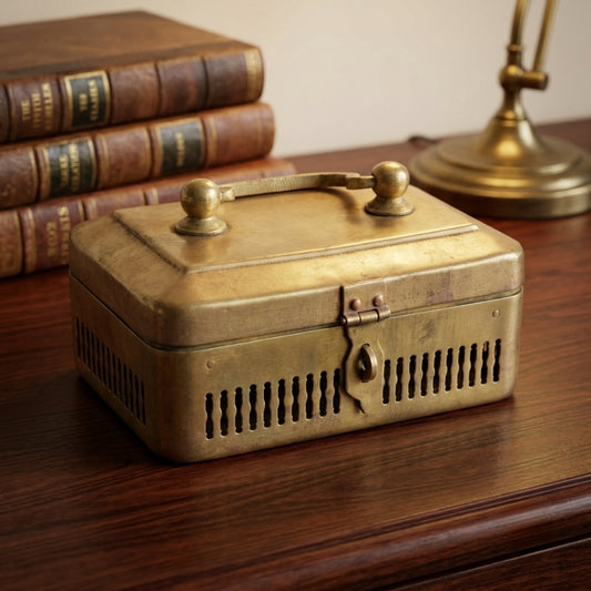 Antique Brass Paan Dabba Box with Compartment Tray | Traditional Brass Betel Nut Storage Box | Made in 1975
