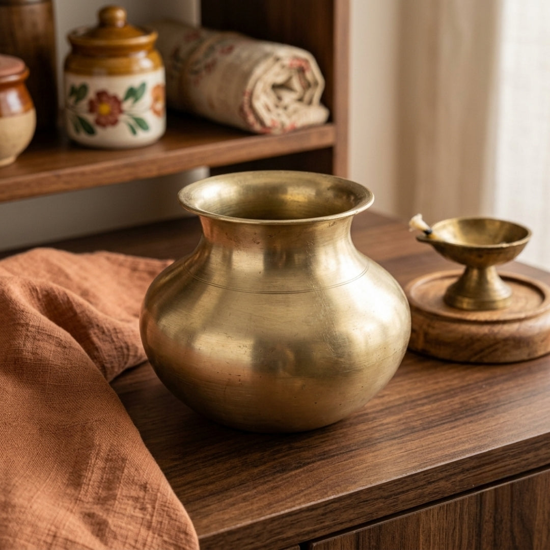 Antique Bronze Kalash | Traditional Handcrafted Vessel | Made in 1966