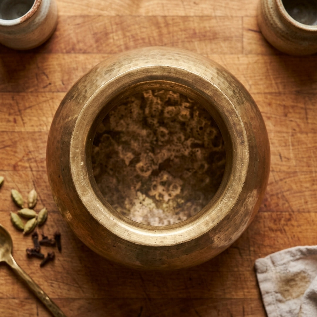 Antique Brass Kalash | Traditional Hammered Vessel | Made in 1983