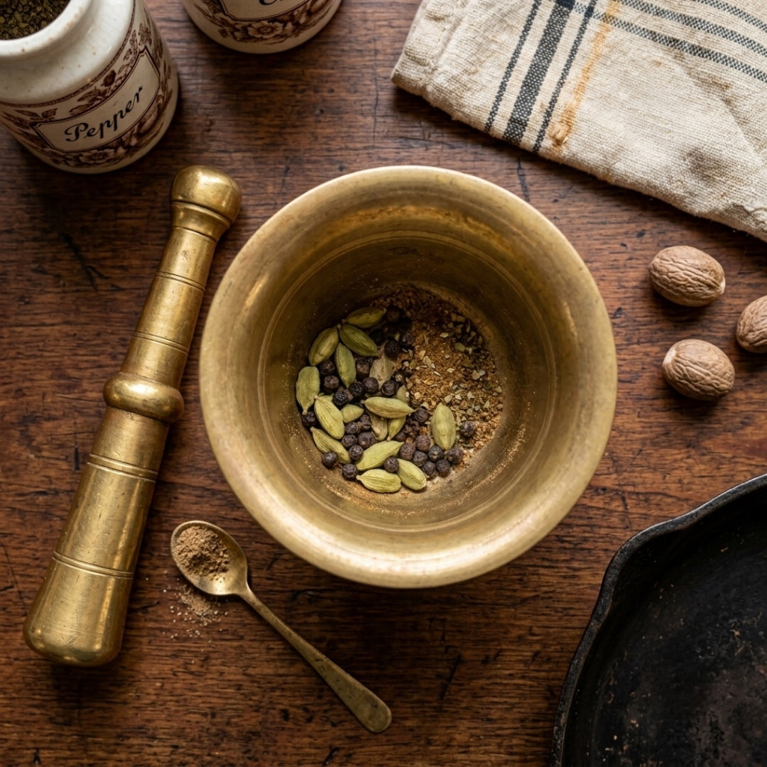Antique Brass Heavy Khalbatta | Traditional Mortar & Pestle | Made in 1968