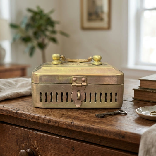 Antique Brass Paan Dabba | Traditional Multi-Compartment Keepsake Casket | Made in 1972
