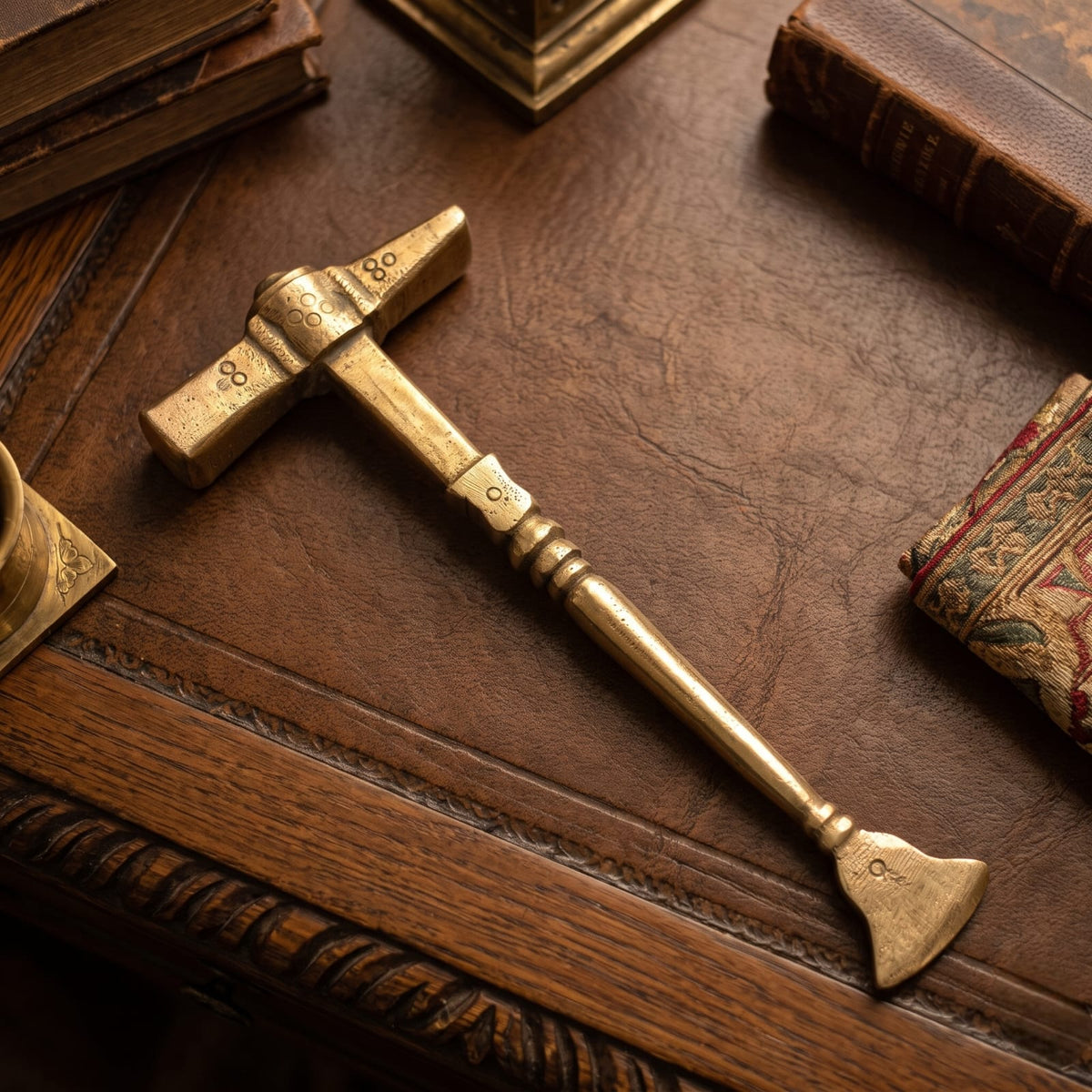 Antique Brass Hammer | Traditional Decorative Hand Tool Figurine | Made in 1971