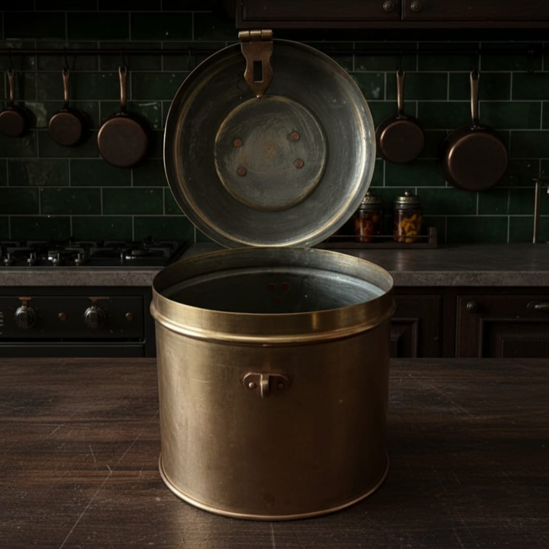 Antique Brass Storage Box 6 Litre | Solid Brass Home Décor Piece