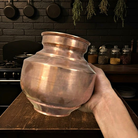 1980 Antique Copper Kalash in Pair | Copper Water Vessels Set