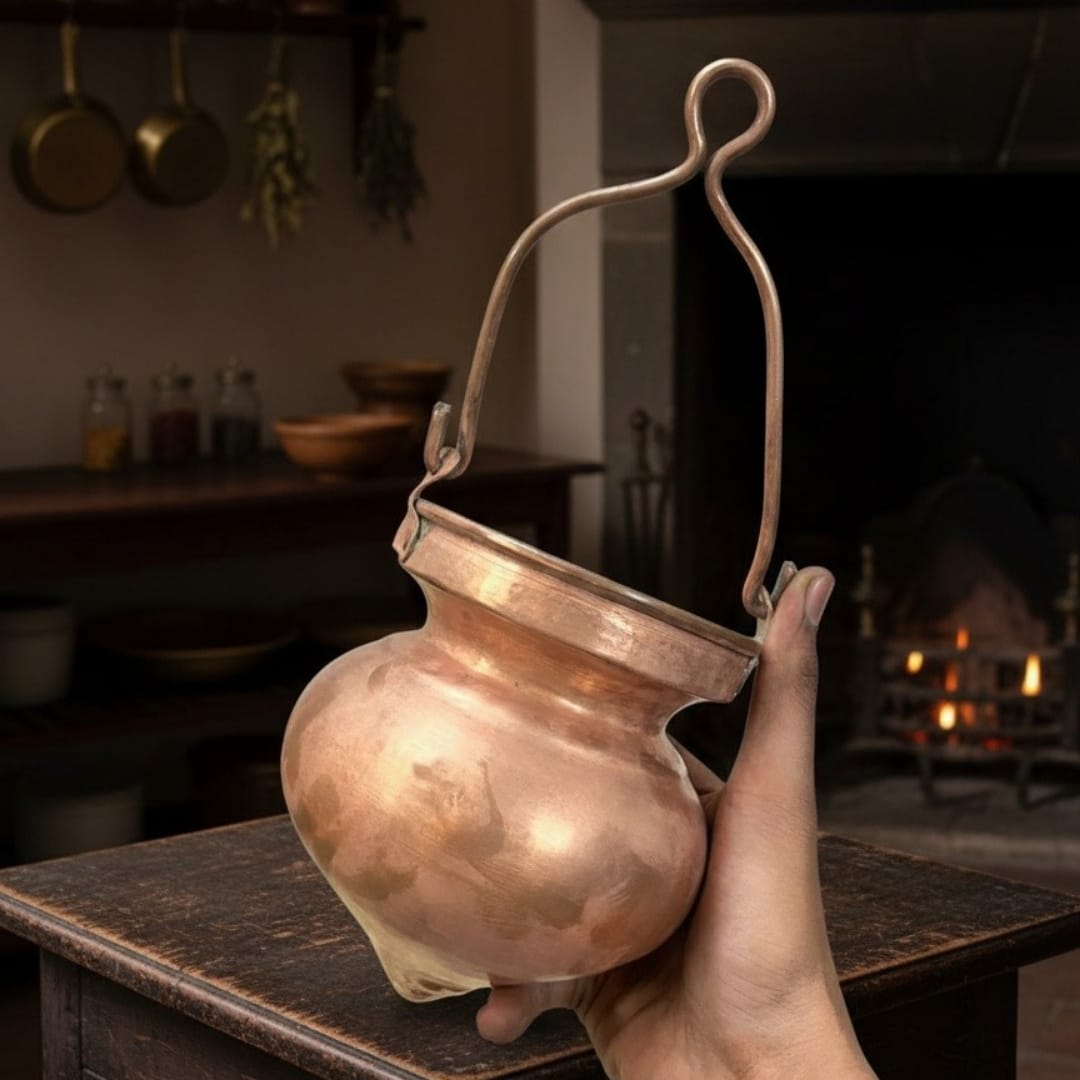 1980 Antique Copper Kalash in Pair | Copper Water Vessels Set