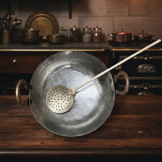 1976 Antique Copper Kadai with Brass Ladle | Traditional Copper Cooking Set