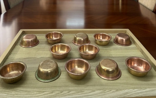1982 Vintage Brass Mini Bowl Set of 6 | Small Decorative Brass Katori Collection