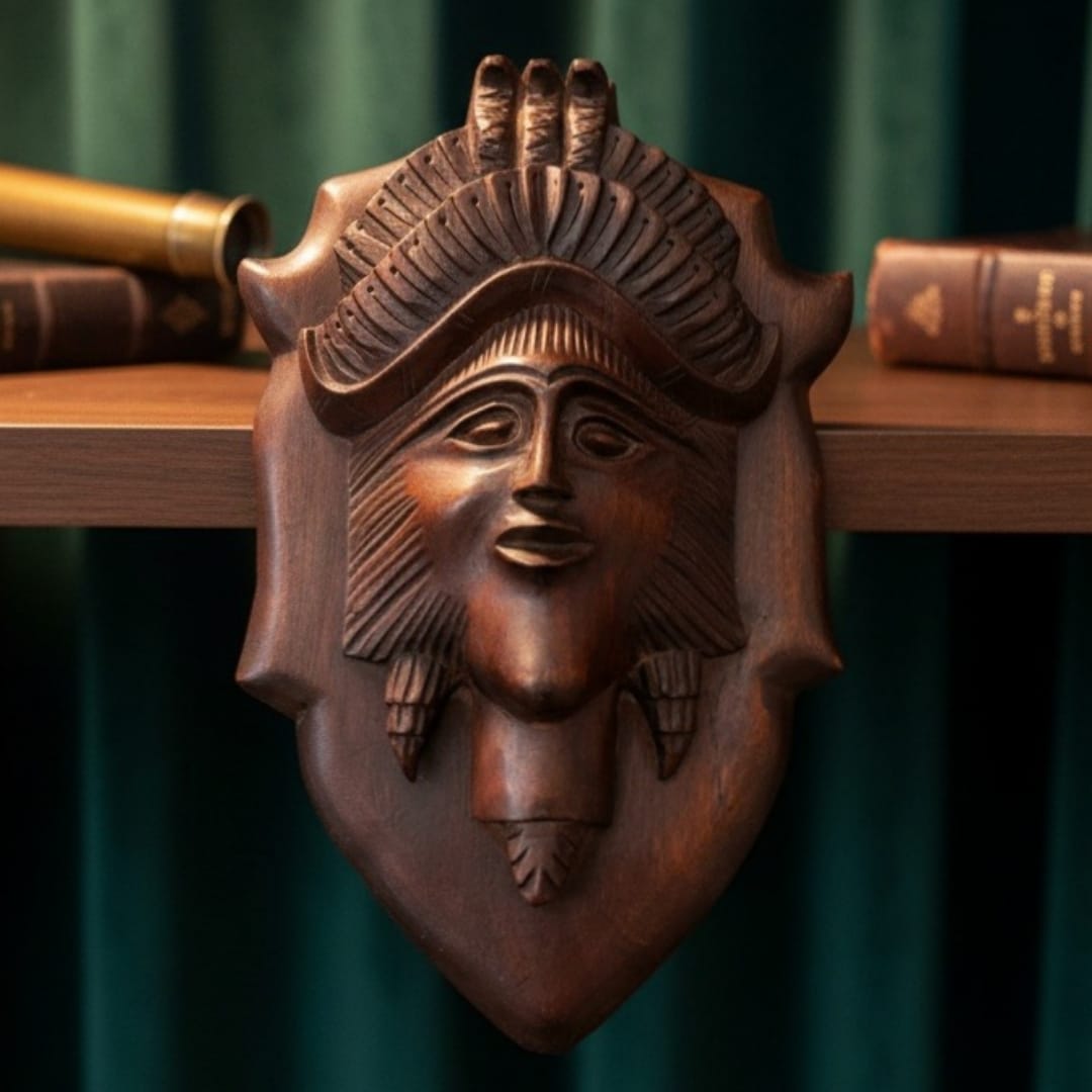 1978 Antique Teakwood Head | Carved Sculptural Accent