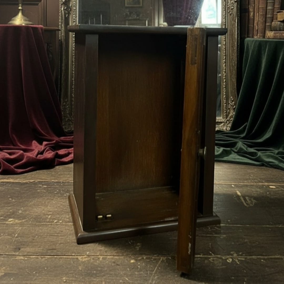 1977 Antique Wooden Storage Cabinet | Compact Display Unit