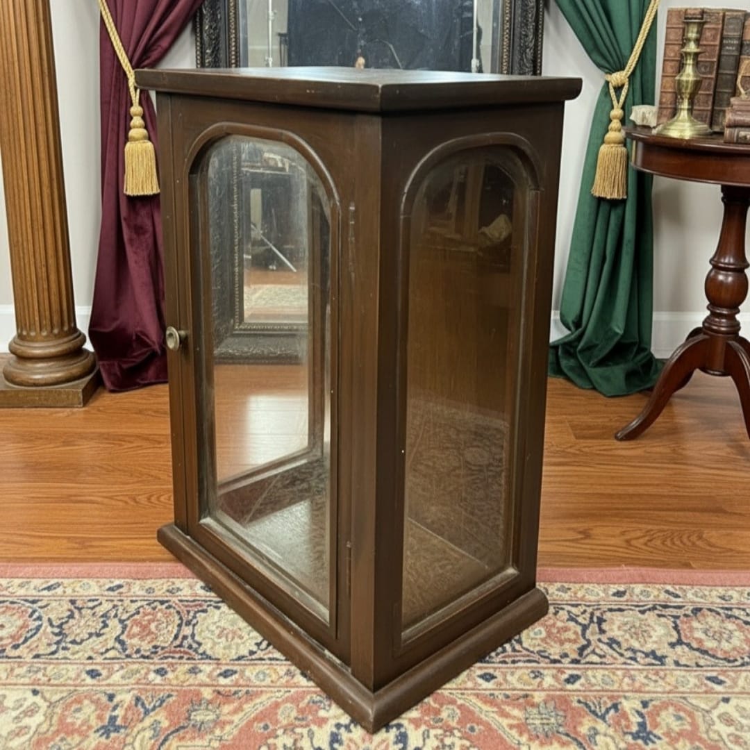 1977 Antique Wooden Storage Cabinet | Compact Display Unit