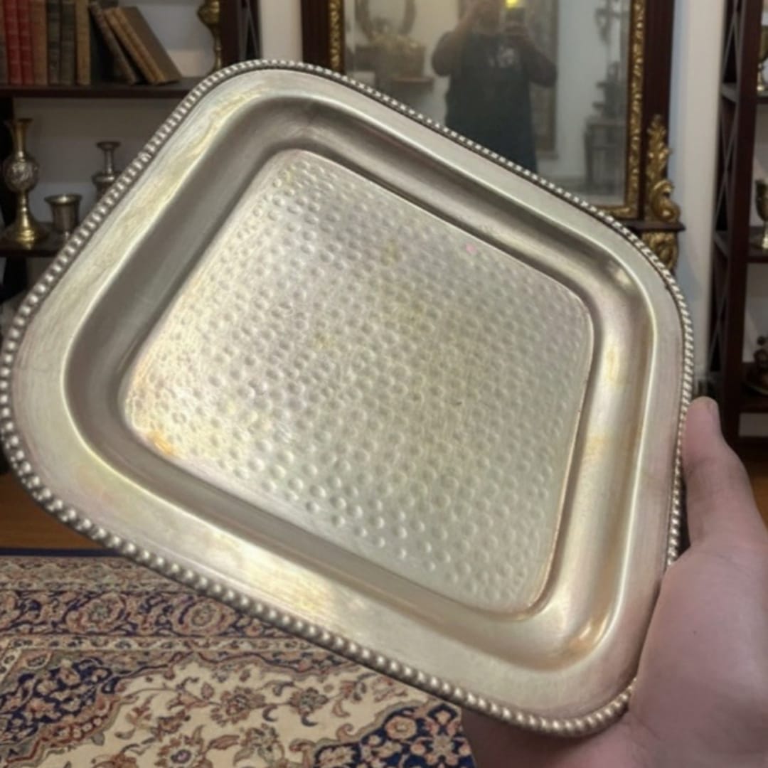 1989 Antique Brass Serving Tray Set of 3 | Solid Decorative Brass Trays