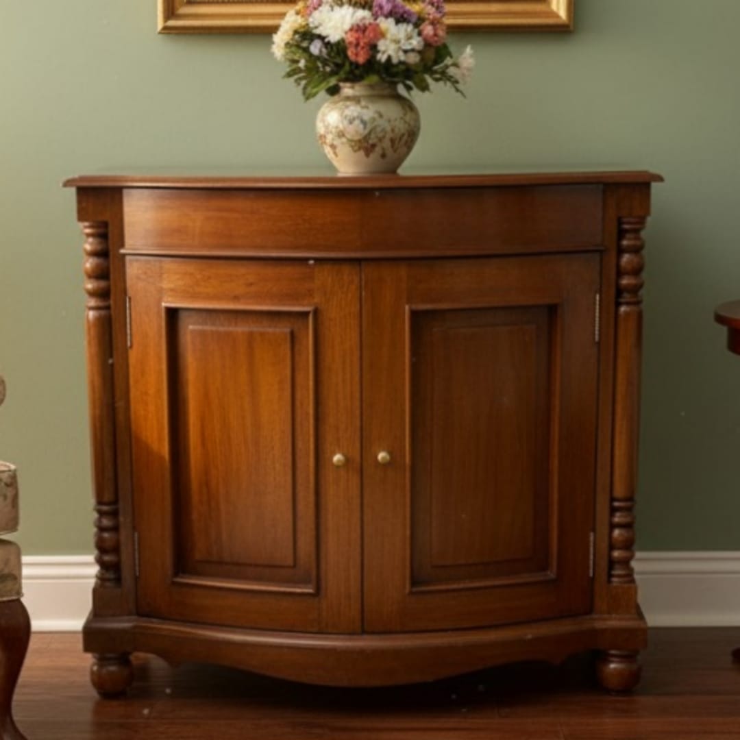 1994 Antique Teakwood Storage Cabinet | Wooden Console Cabinet