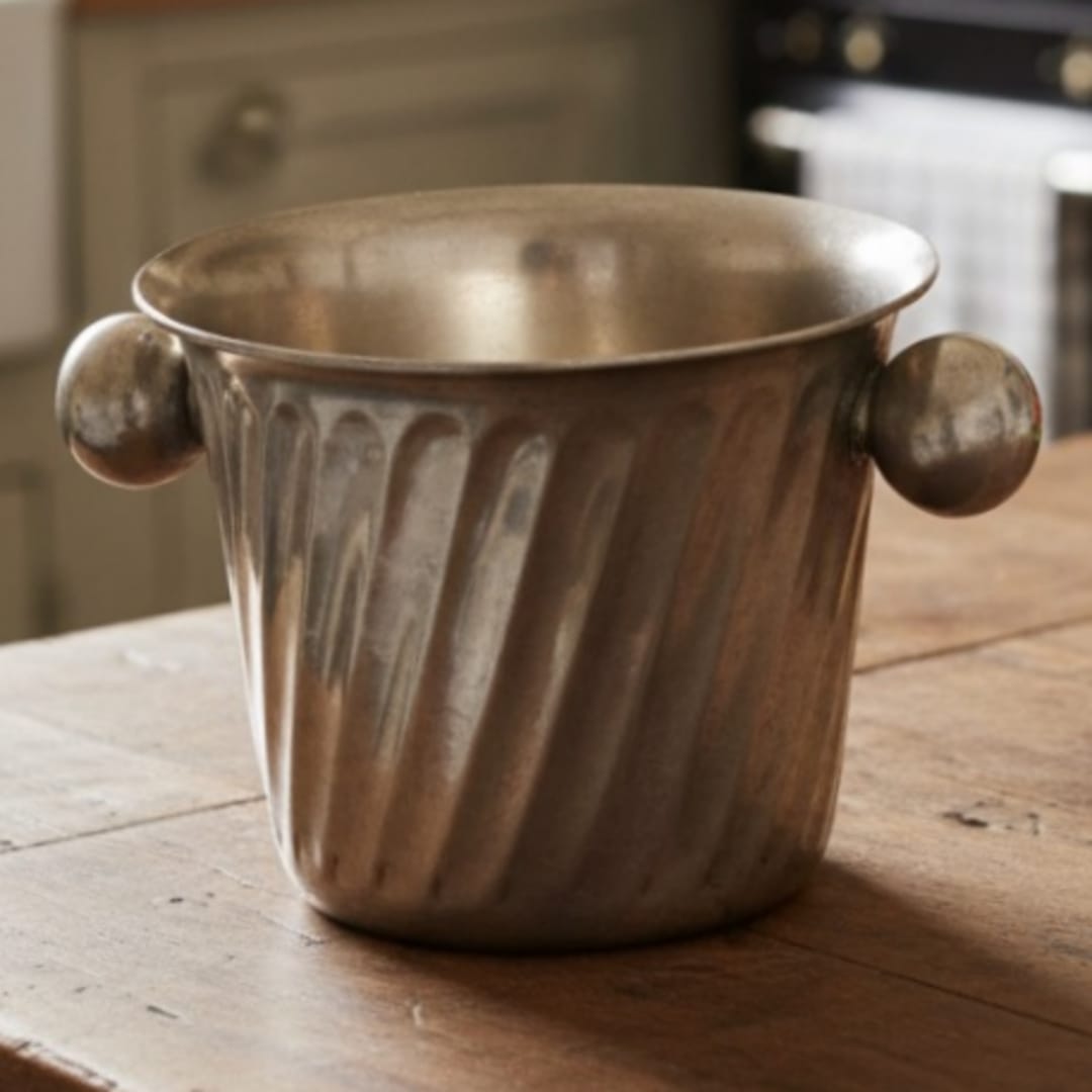 1978 Antique Brass Ice Bucket | Compact Brass Barware Piece