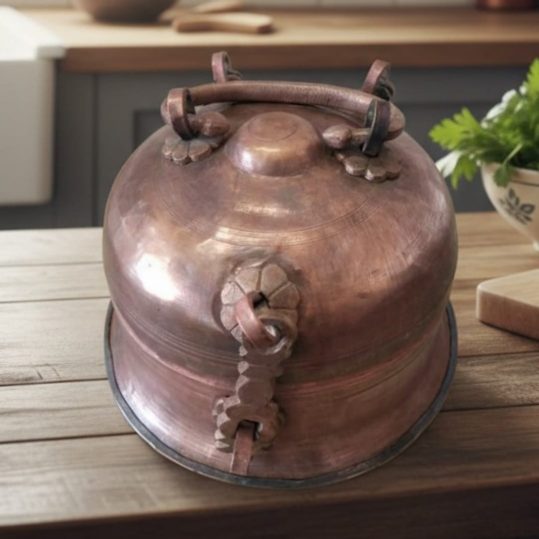 1982 Antique Copper Paan Dabba | Traditional Copper Beatle Box