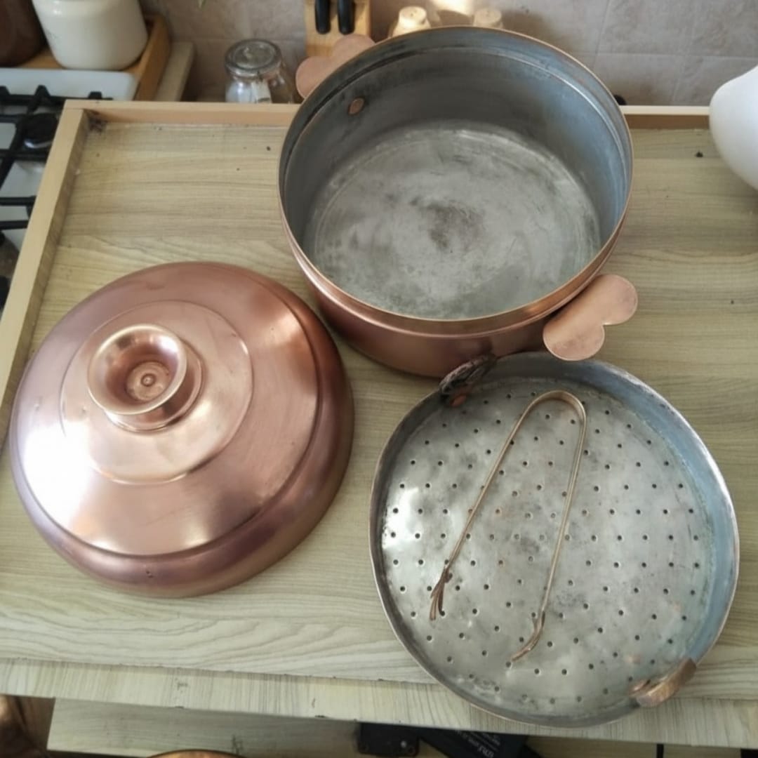 1989 Antique Brass Modak Patra | Traditional Brass Serving Container