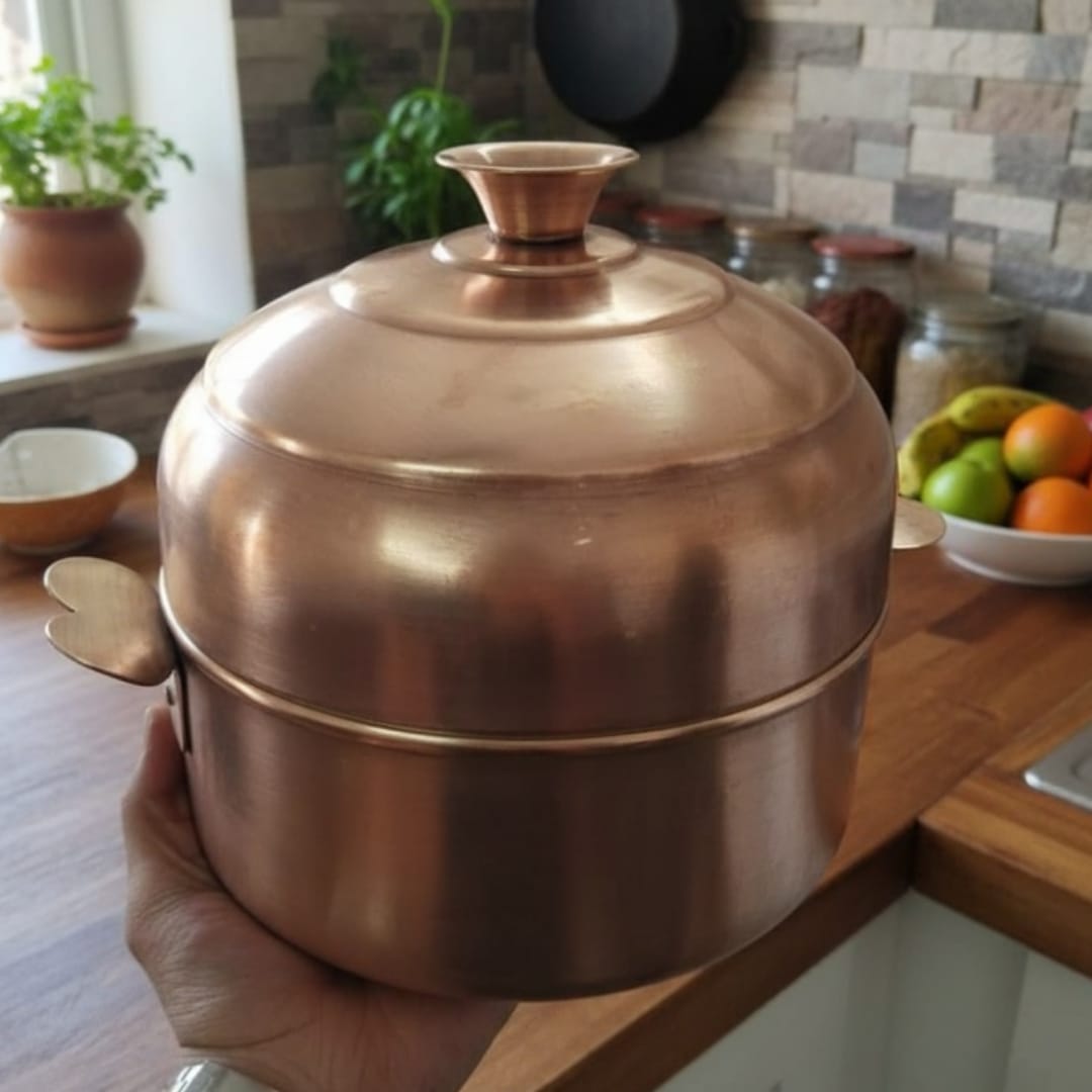 1989 Antique Brass Modak Patra | Traditional Brass Serving Container