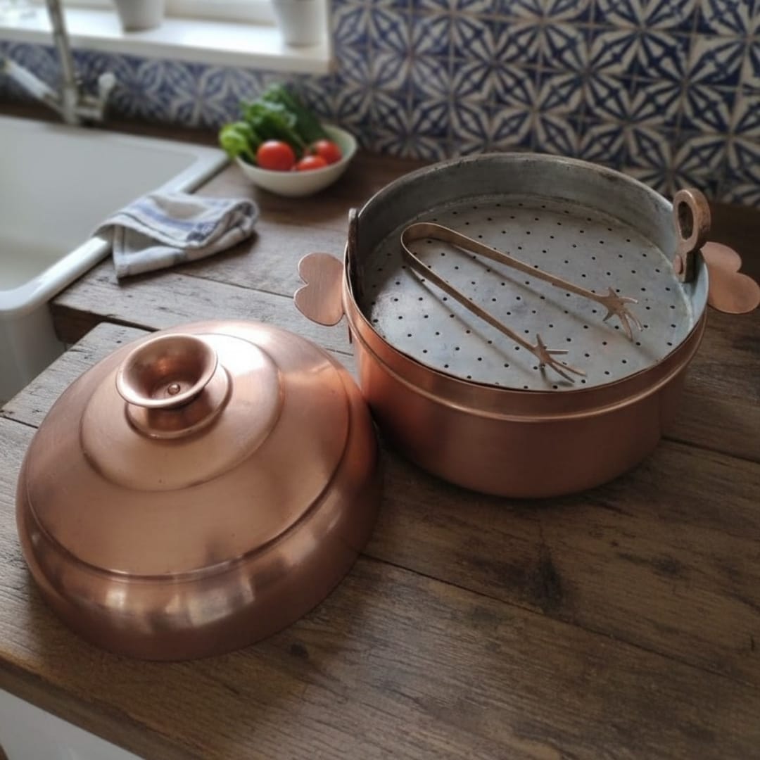 1989 Antique Brass Modak Patra | Traditional Brass Serving Container