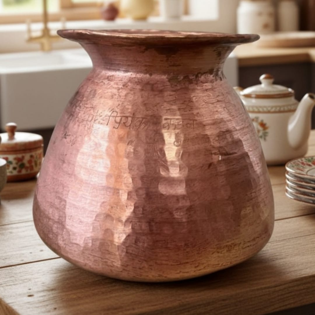 Vintage Copper Kalash | Traditional Copper Water Vessel