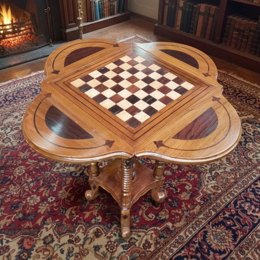 1994 Teakwood Chess Table | Traditional Wooden Furniture
