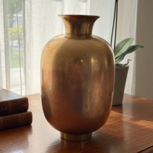 1989 Antique Brass Planter | Traditional Brass Decor Planter