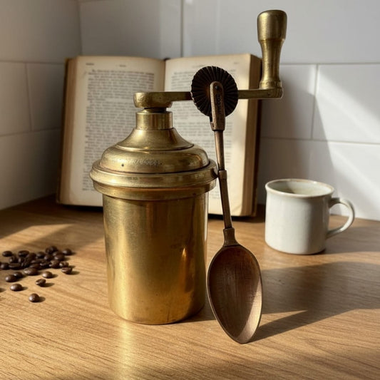 1986 Antique Brass Chakli Maker with Ladle | Traditional Brass Press Tool