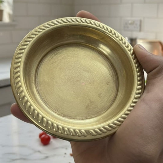 1988 Antique Brass Small Vati Bowls Set of 6 | Traditional Brass Tableware