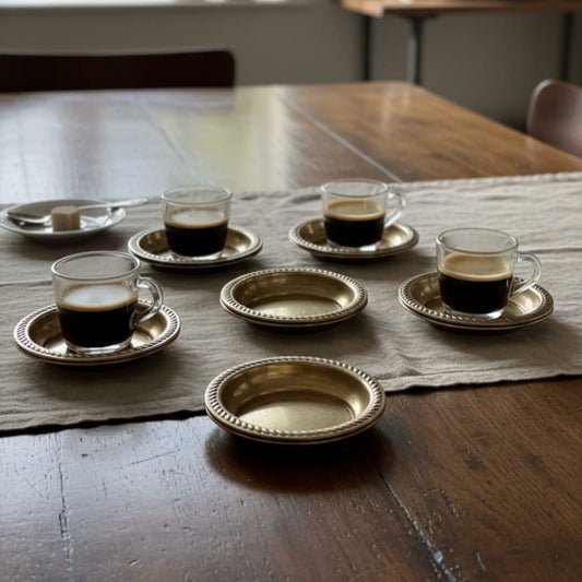 1988 Antique Brass Small Vati Bowls Set of 6 | Traditional Brass Tableware