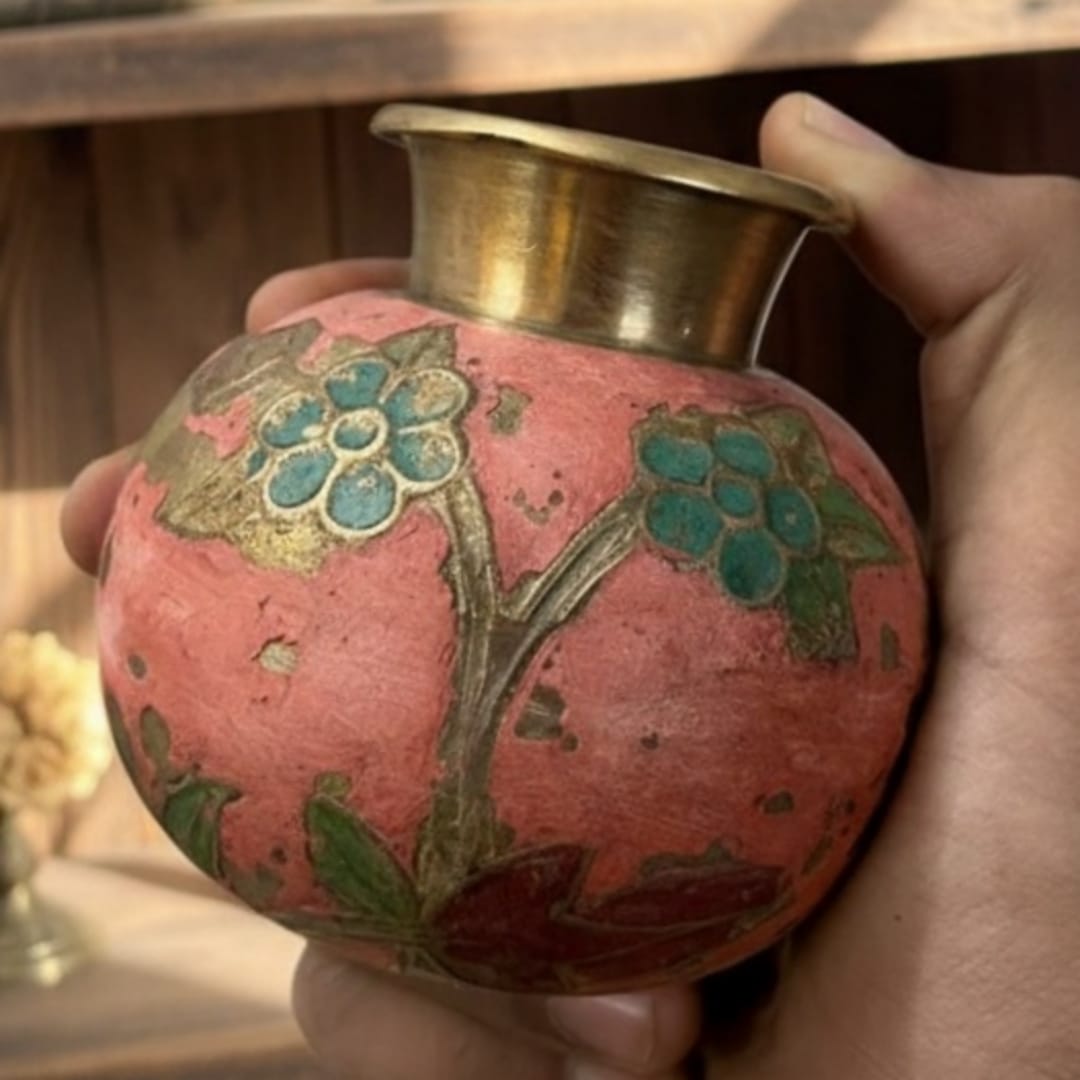 1988 Antique Brass Planter Flower Pots | Traditional Brass Decor Pots