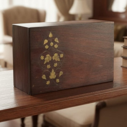 1978 Antique Rosewood Wooden Box | Medium-Sized Storage Box