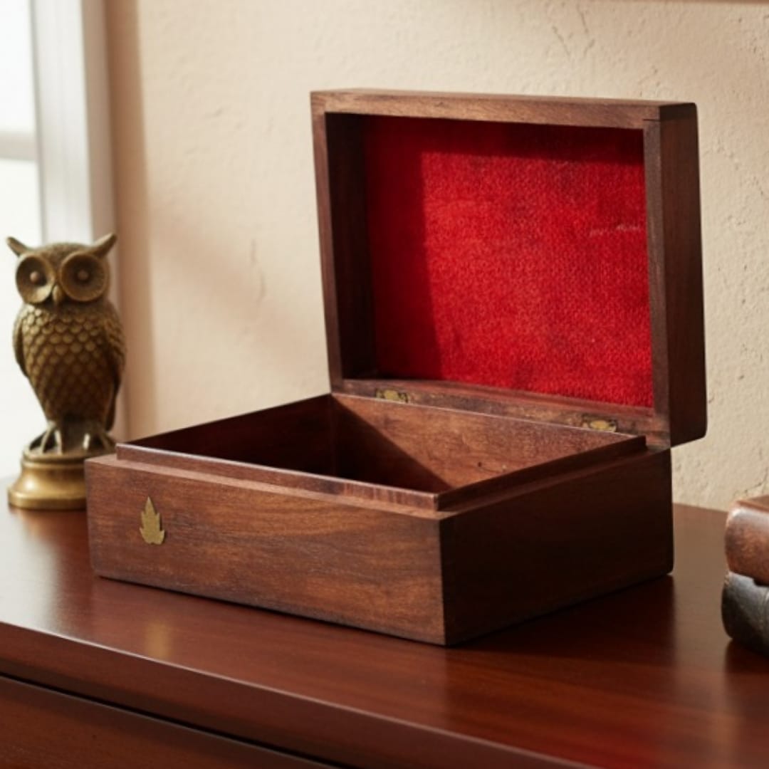 1978 Antique Rosewood Wooden Box | Medium-Sized Storage Box