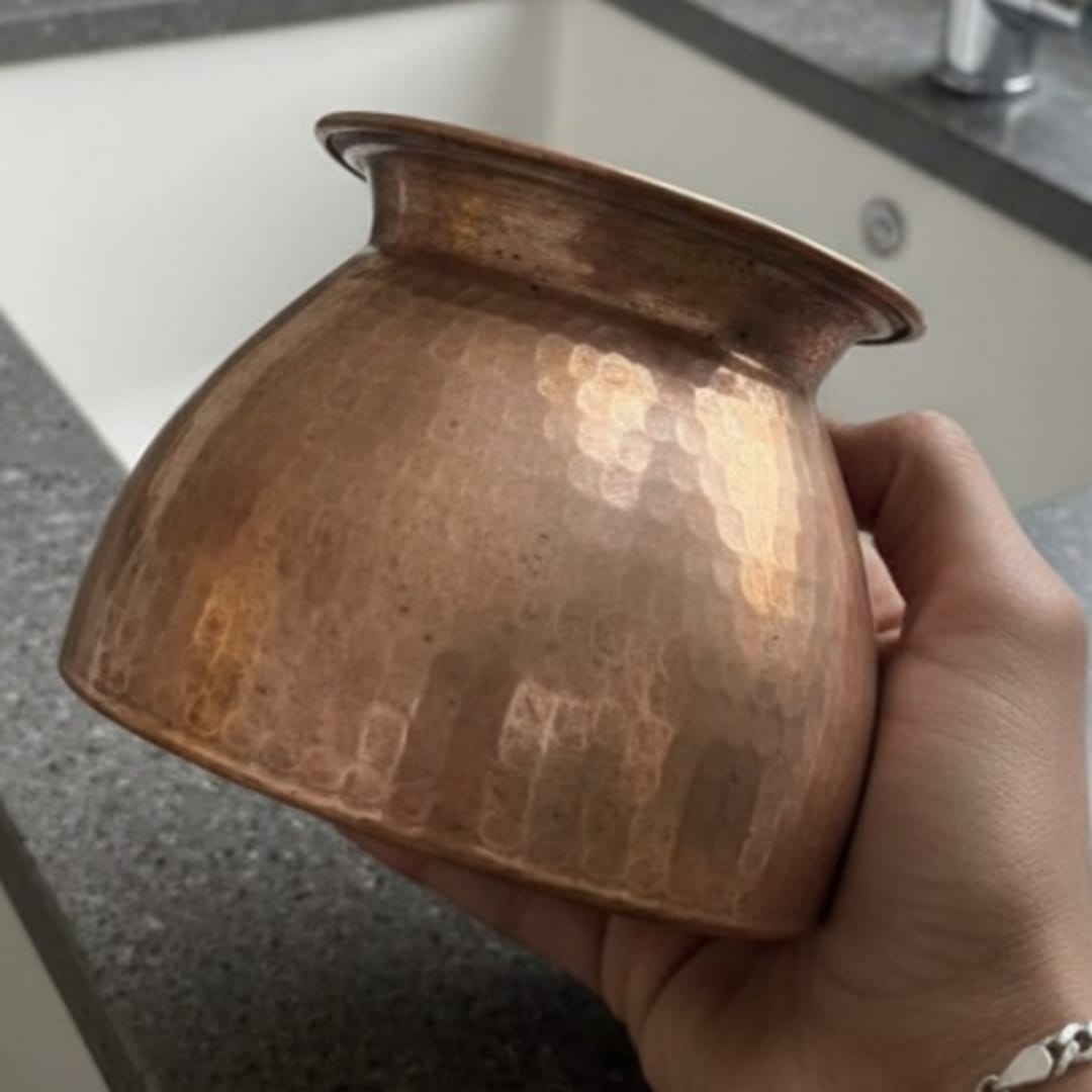 1978 Antique Copper Kalash and Kamandal Pair | Traditional Copper Vessels