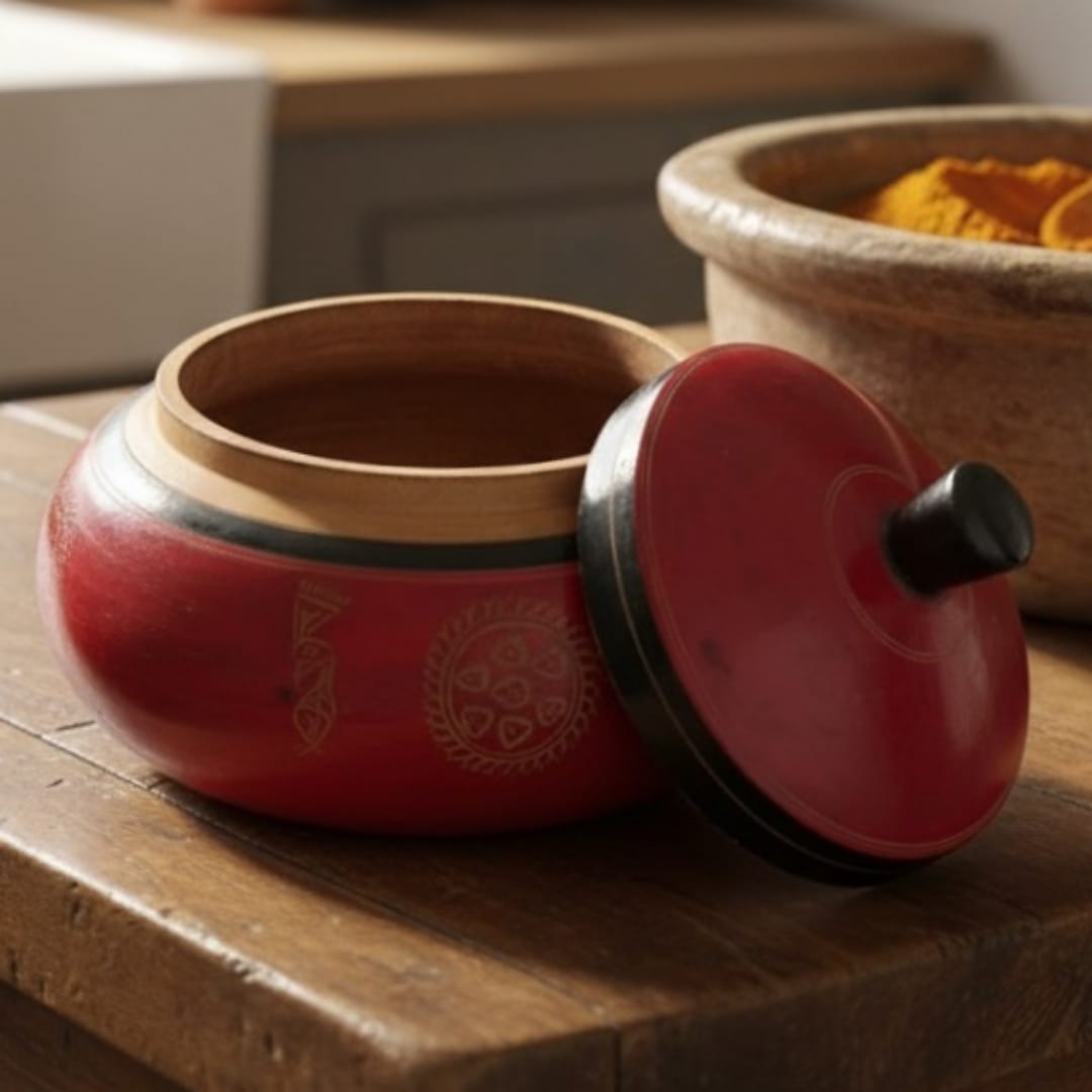 1974 Antique Wooden Peacock Design Box | Decorative Wooden Storage Box