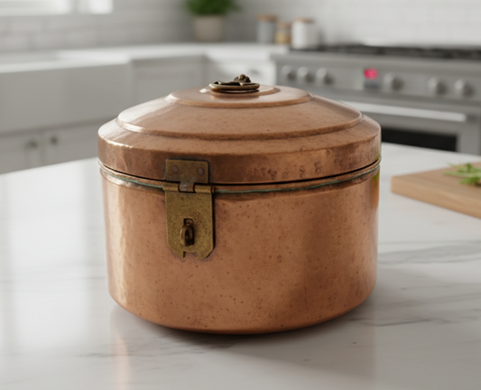 1988 Antique Brass Flat Storage Box | Solid Brass Storage Container