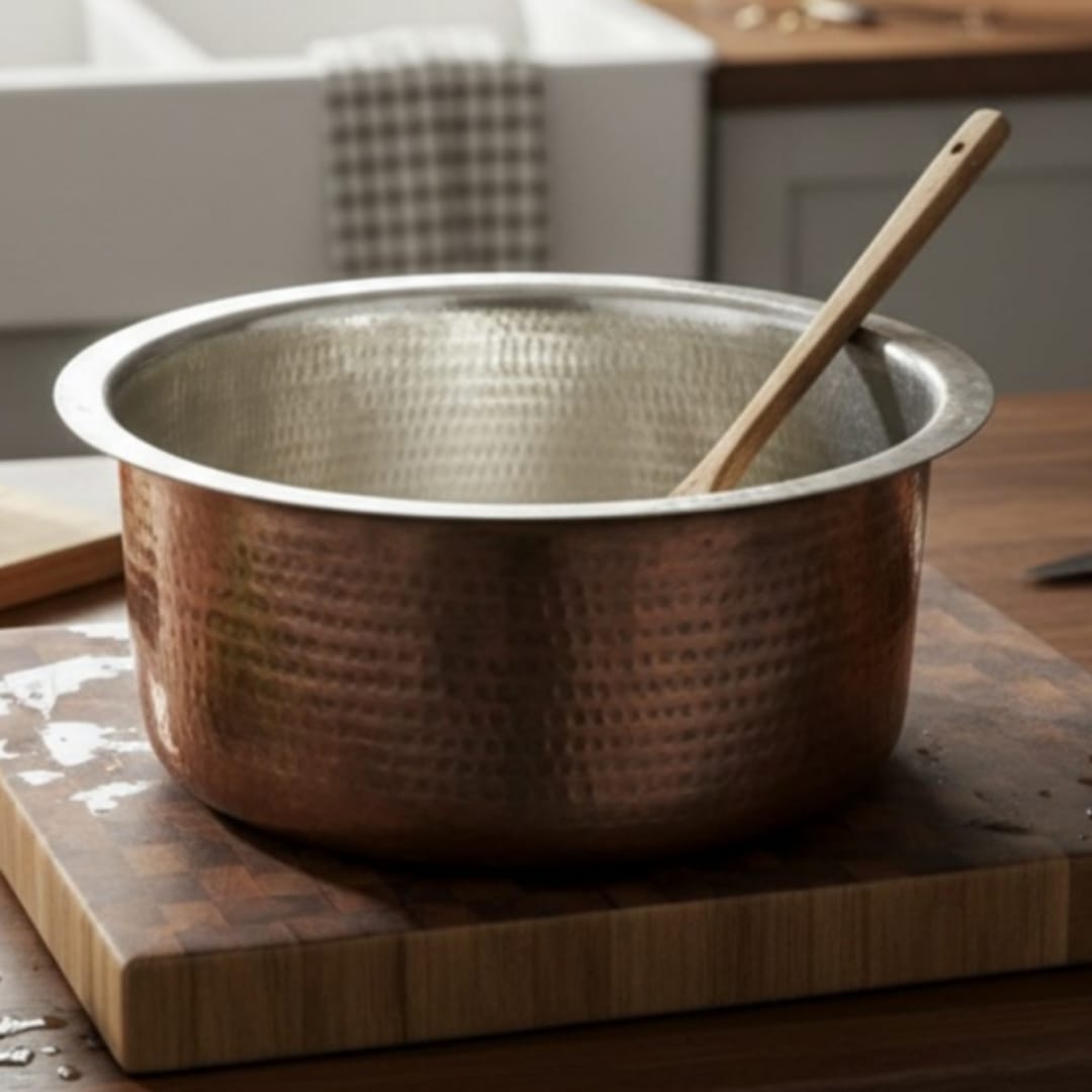 1986 Antique Brass Big Deg 20L | Heavy Thick-Gauge Brass Cooking Vessel