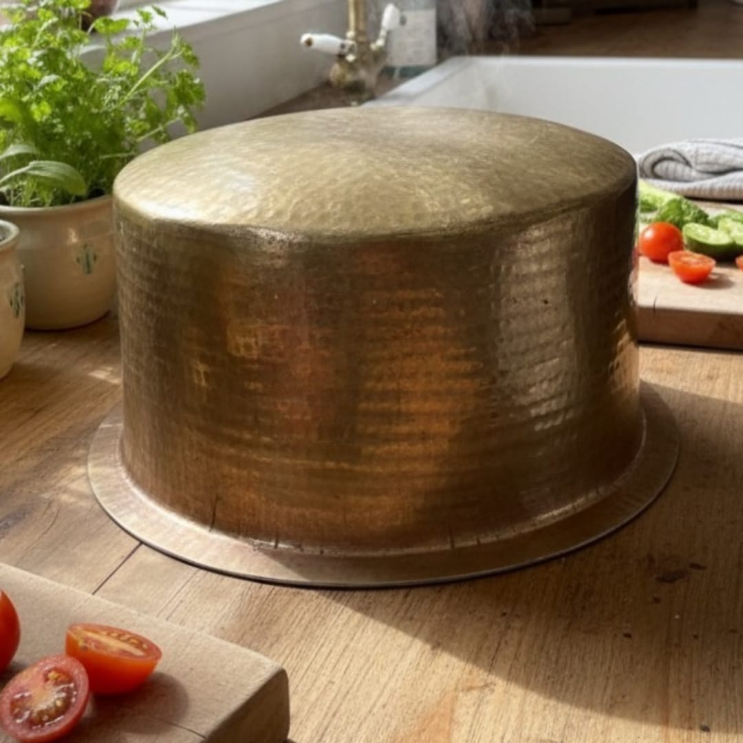 1986 Antique Brass Big Deg 20L | Heavy Thick-Gauge Brass Cooking Vessel