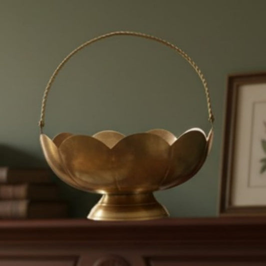 1983 Antique Brass Decor Bowl Pair | Solid Brass Decorative Bowls