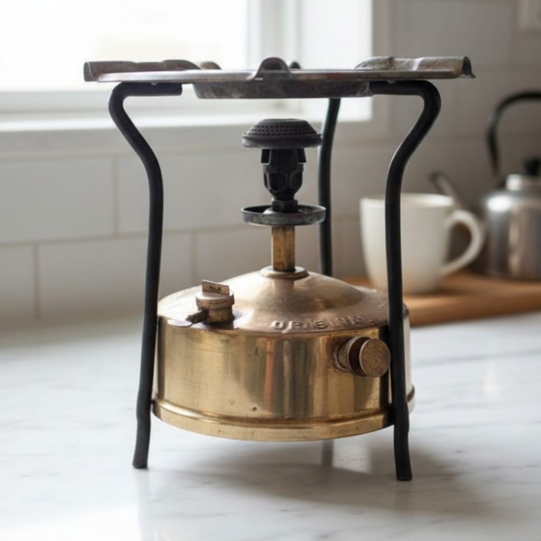 1981 Antique Brass Old Chula | Solid Brass Traditional Cooking Stove