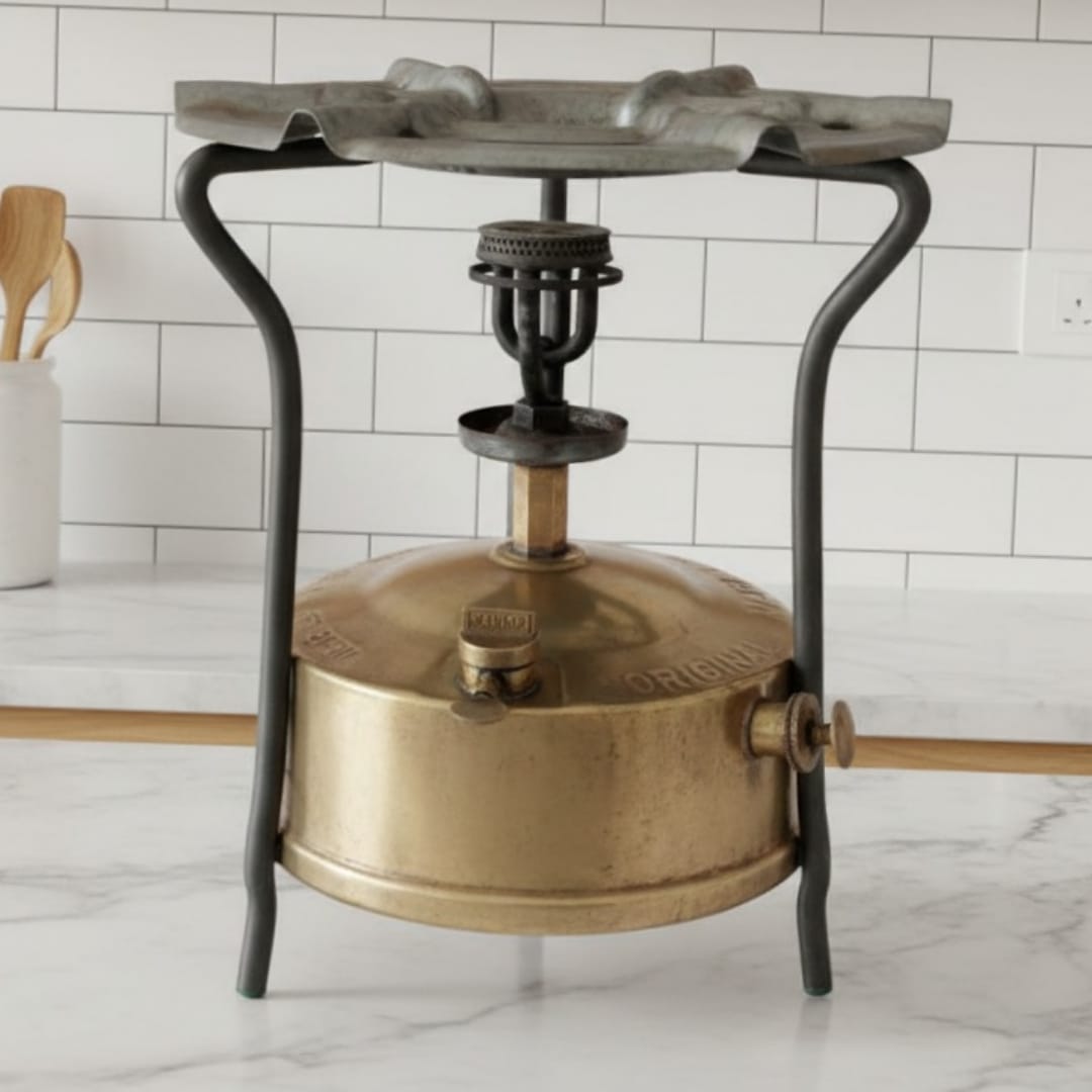 1981 Antique Brass Old Chula | Solid Brass Traditional Cooking Stove