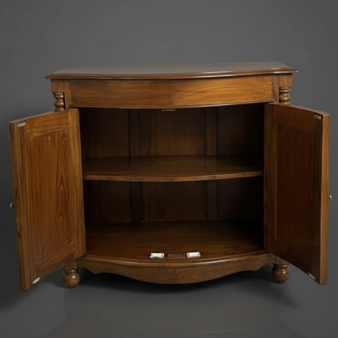 1994 Antique Teakwood Storage Cabinet | Wooden Console Cabinet - Bombay Antiques
