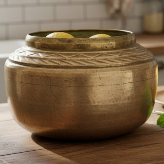 1983 Antique Brass Unique Style Planter | Decorative Brass Indoor Planter - Bombay Antiques