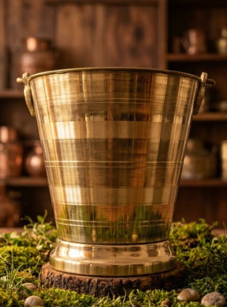 New Brass Bucket in Vintage Style - 10 litres Baltee - Bombay Antiques