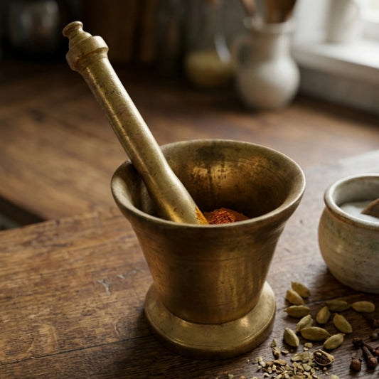 Antique Peetal Heavy Khalbatta | Pure Brass Mortar and Pestle | Made in 1968