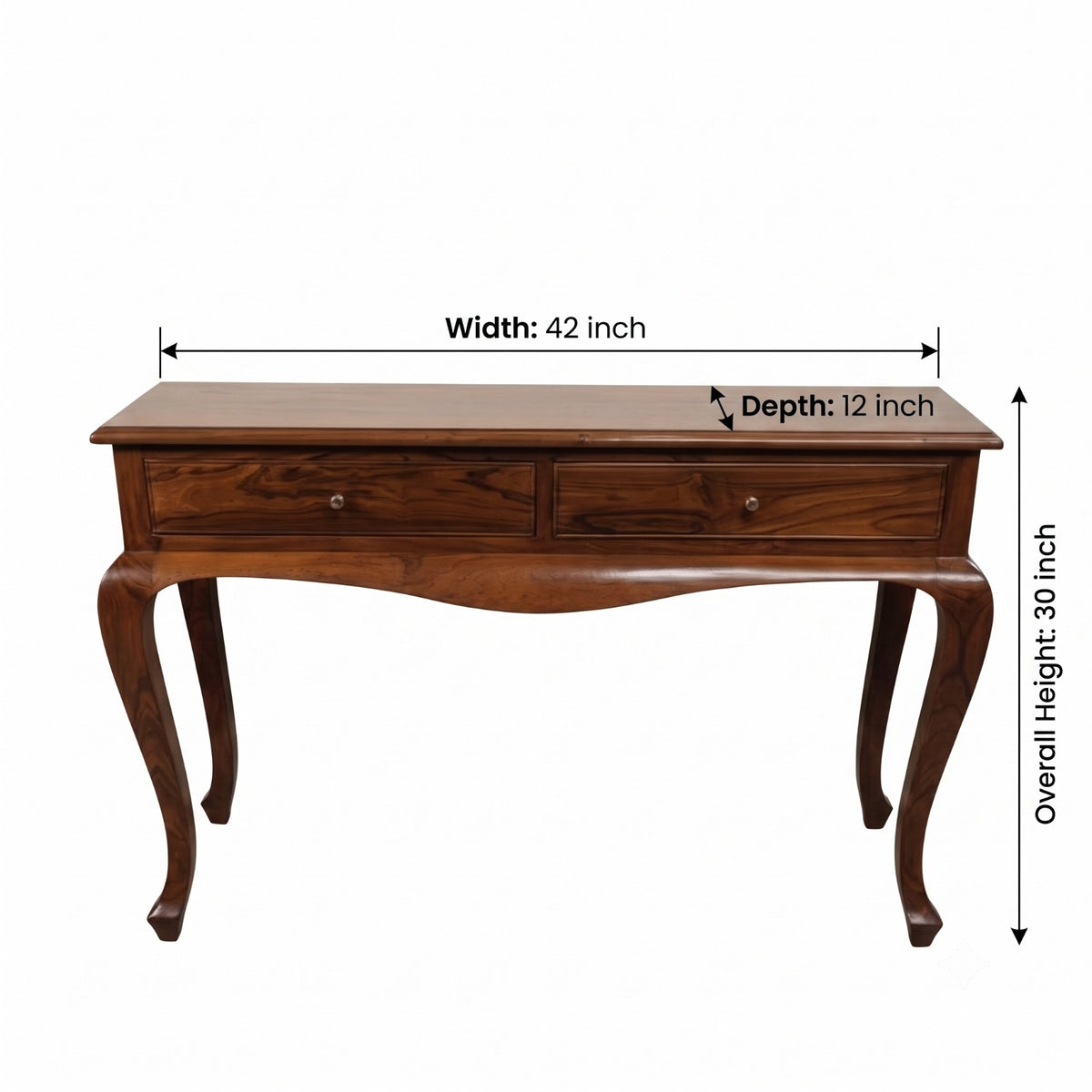 1989 Antique Teakwood Console Table | Large Narrow Display Table - Bombay Antiques