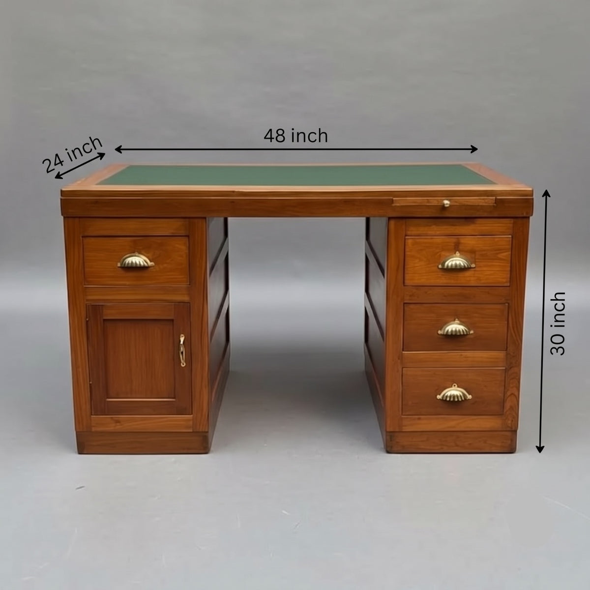 1978 Antique Teakwood Writing Desk | Classic Study & Office Furniture - Bombay Antiques