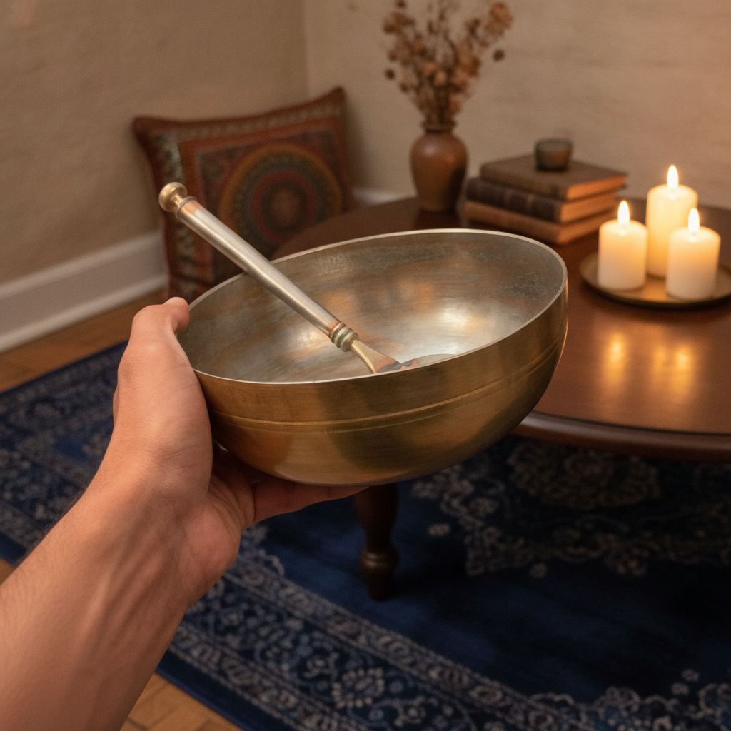 Antique Peetal Serving Bowl with German Silver Spoon | Pure Brass Serving Bowl | Made in 1981