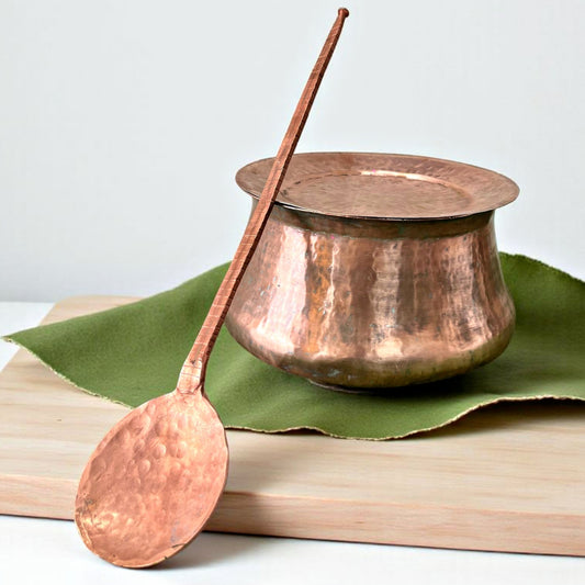 1965 Antique Copper Deg with Lid & Ladle | Traditional Kitchen & Dining Décor